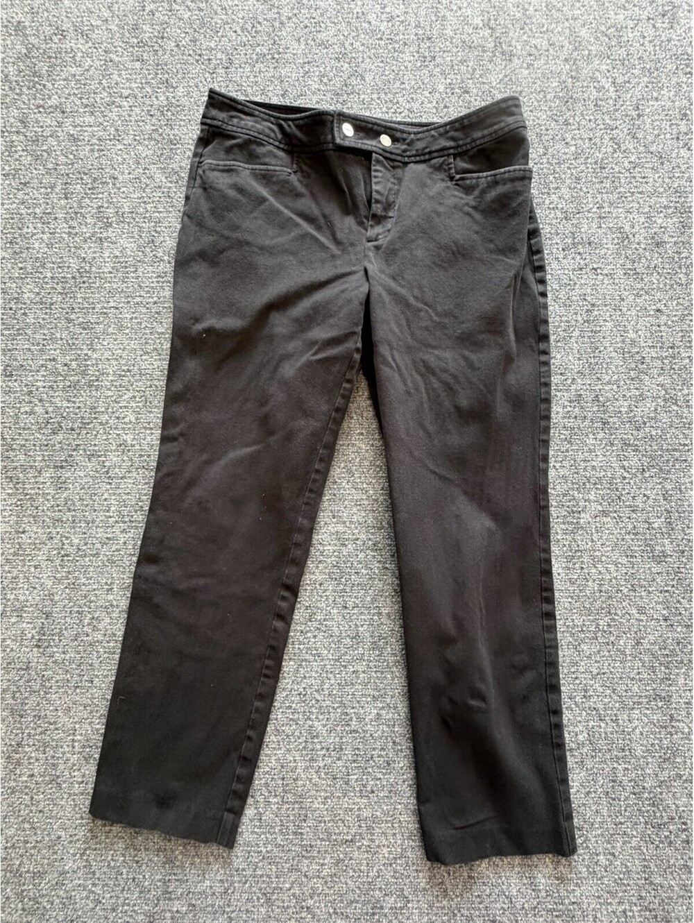 Black Double Button Chaps By Ralph Lauren Black Pants 12 petite Wife Leg Winter